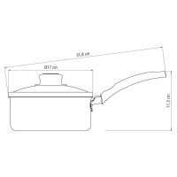 Kit Com 3 Panelas Antiaderente Tampa De Vidro 16 Cm, 18 Cm E 20 Cm Tramontina Turim Vermelho