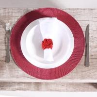 Kit 2 Americano Requinte Liso Para Mesa Redondo 38cm Bordô - 2