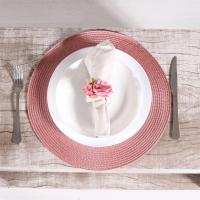 Kit 2 Americano Requinte Liso Para Mesa Redondo 38cm Rosê - 2
