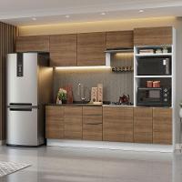 Armário De Cozinha Completa 330cm Branco/rustic Stella Madesa 05 Branco/rustic - 1