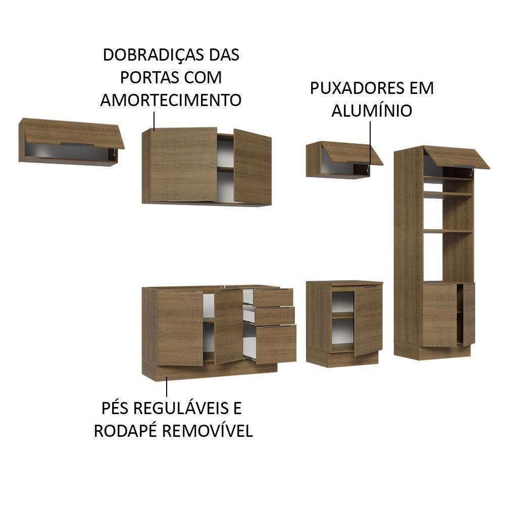 Armário De Cozinha Completa 330cm Rustic Stella Madesa 05 Rustic - 8