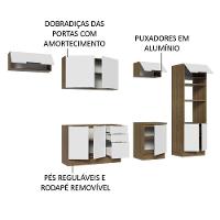 Armário De Cozinha Completa 330cm Rustic/branco Stella Madesa 05 Rustic/branco - 9