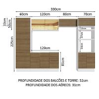 Armário De Cozinha Completa 330cm Branco/rustic Stella Madesa 07 Branco/rustic - 5