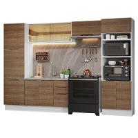 Armário De Cozinha Completa 330cm Branco/rustic Stella Madesa 07 Branco/rustic - 6