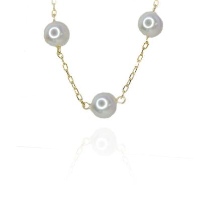 Pulseira De Pérolas Grandes Folheado Em Ouro 18k