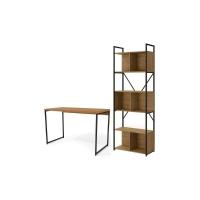 Escritório Completo Industrial (1 Escrivaninha, 1 Estante) 2 Peças Freijó - Kappesberg - 3