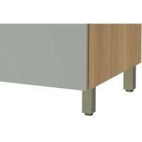 Gabinete de Cozinha Modulado Balcão Rainha 1 Porta Basculante e 1 Gaveta c/ Tampo 80cm Nature/Verde - Nesher - 5