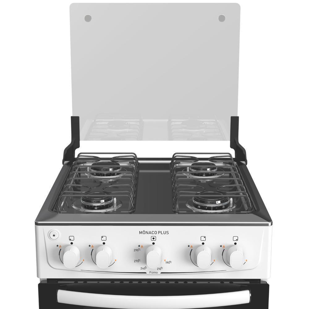 Fogão 4 Bocas Atlas Mônaco Plus Branco com Acendimento Automático e Mesa Inox - 5