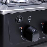 Fogão 5 Bocas Atlas Mônaco Plus Preto com Acendimento Automático e Mesa Inox Bivolt - 5