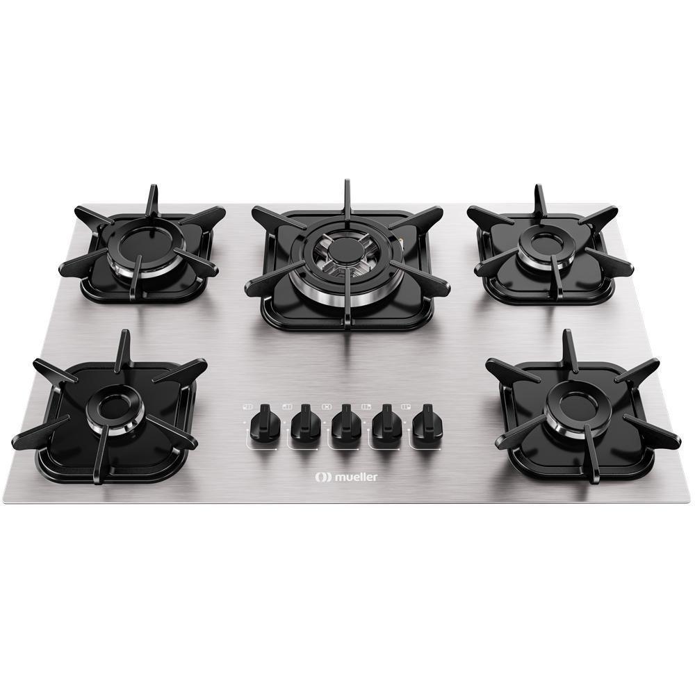Cooktop Mueller 5 Bocas De Alumínio Com Queimador Tripla Chama Mcg5bk - 1