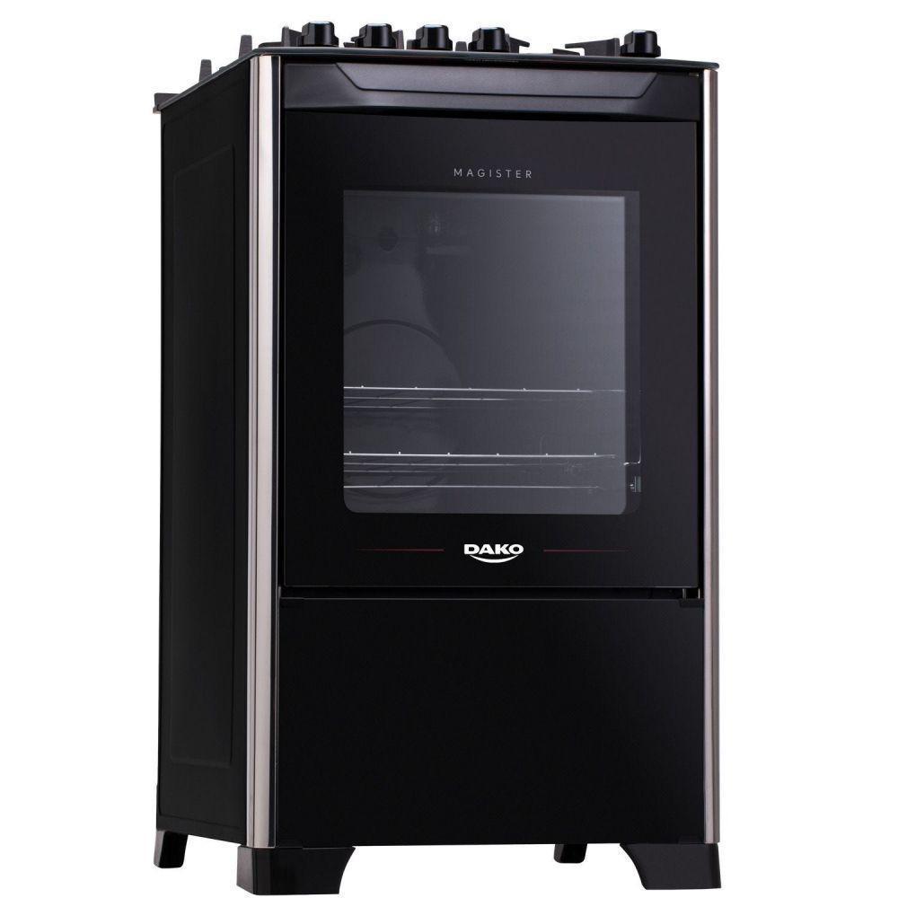 Fogão 4 Bocas Dako Magister Preto com Mesa de Vidro e Tripla Chama Bivolt - 1