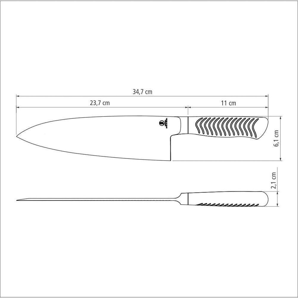 Faca Deba Tramontina Sushi Diamond Com Lâmina E Cabo Em Aço Inox 8" Tramontina - 3