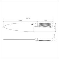 Faca Deba Tramontina Sushi Diamond Com Lâmina E Cabo Em Aço Inox 8" Tramontina - 3