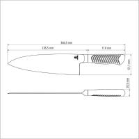 Faca Deba Tramontina Sushi Diamond Com Lâmina E Cabo Em Aço Inox 8" Tramontina - 7