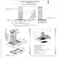 Coifa De Parede Clean Vidro Curvo 90cm 140w 110v