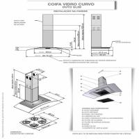 Coifa De Parede Clean Vidro Curvo 60cm 140w 220v