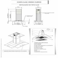 Coifa Ilha 75Cm Vidro Curvo 3 Velocidades Inox Inox 110V - 5