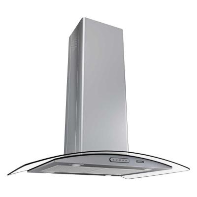 Coifa Ilha 75Cm Vidro Curvo 3 Velocidades Inox Inox 220V