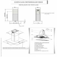 Coifa Ilha Retangular 90Cm 3 Velocidades Inox Inox 110V - 5