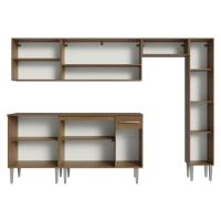 Armário De Cozinha Compacta 261 Cm Rustic Emilly Madesa 09 Rustic - 6