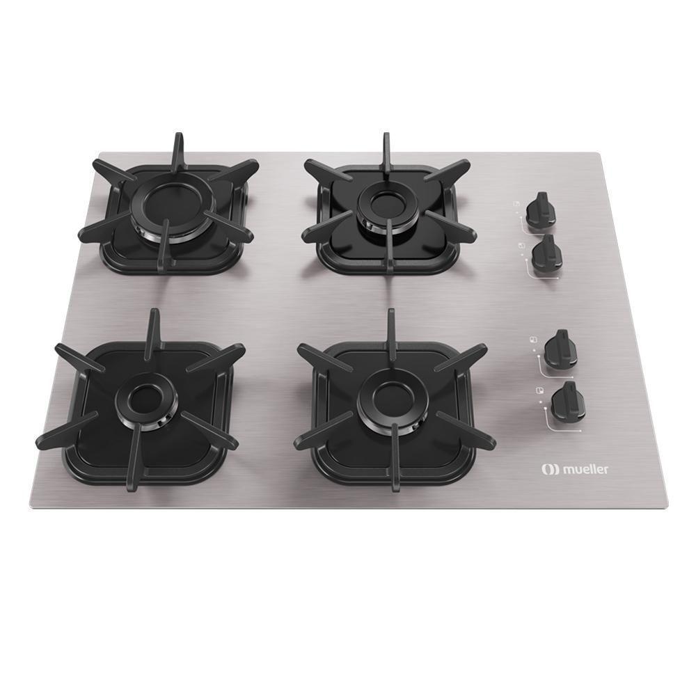 Cooktop Mueller 4 Bocas De Alumínio Com Queimador Ultra Chama Mcg4bk - 1