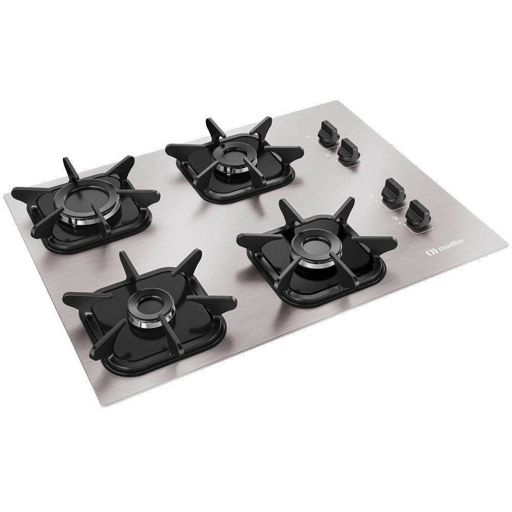 Cooktop Mueller 4 Bocas De Alumínio Com Queimador Ultra Chama Mcg4bk - 4