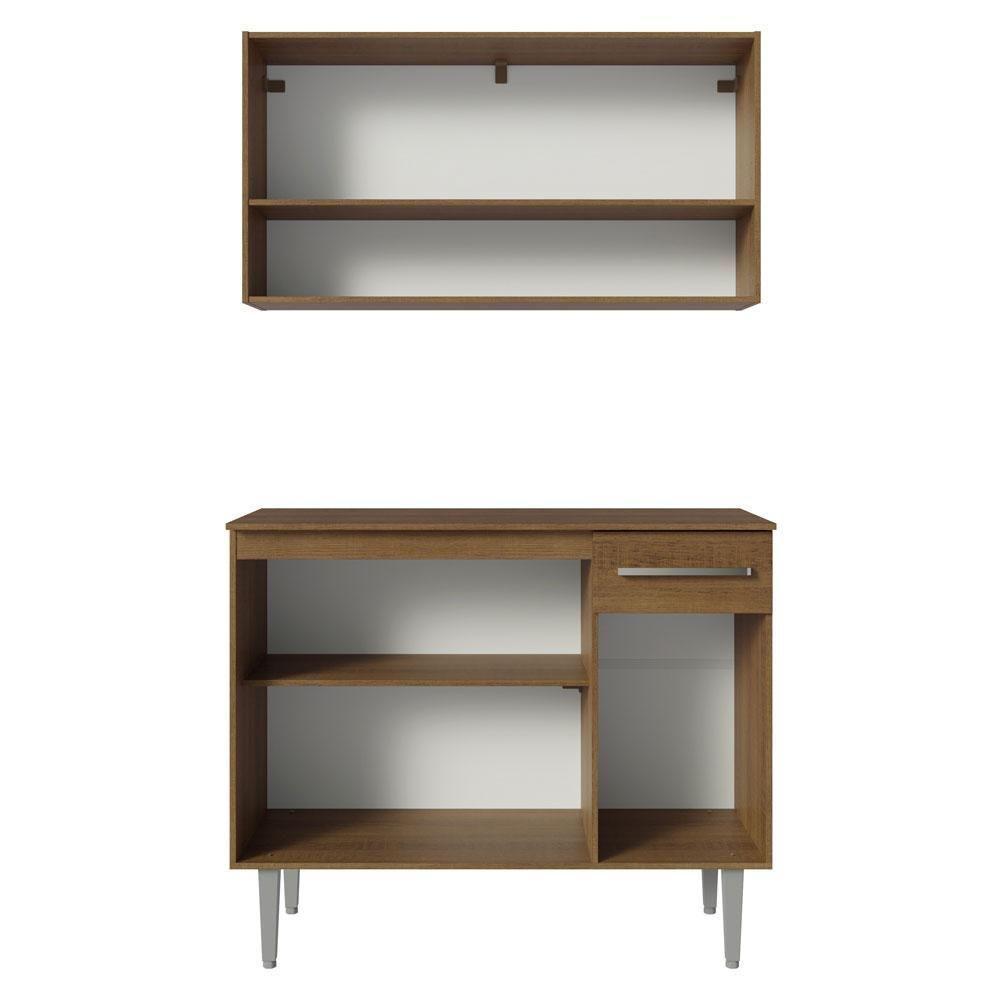 Armário De Cozinha Compacta 105cm Rustic/cinza Emilly Madesa 03 Rustic/cinza - 7