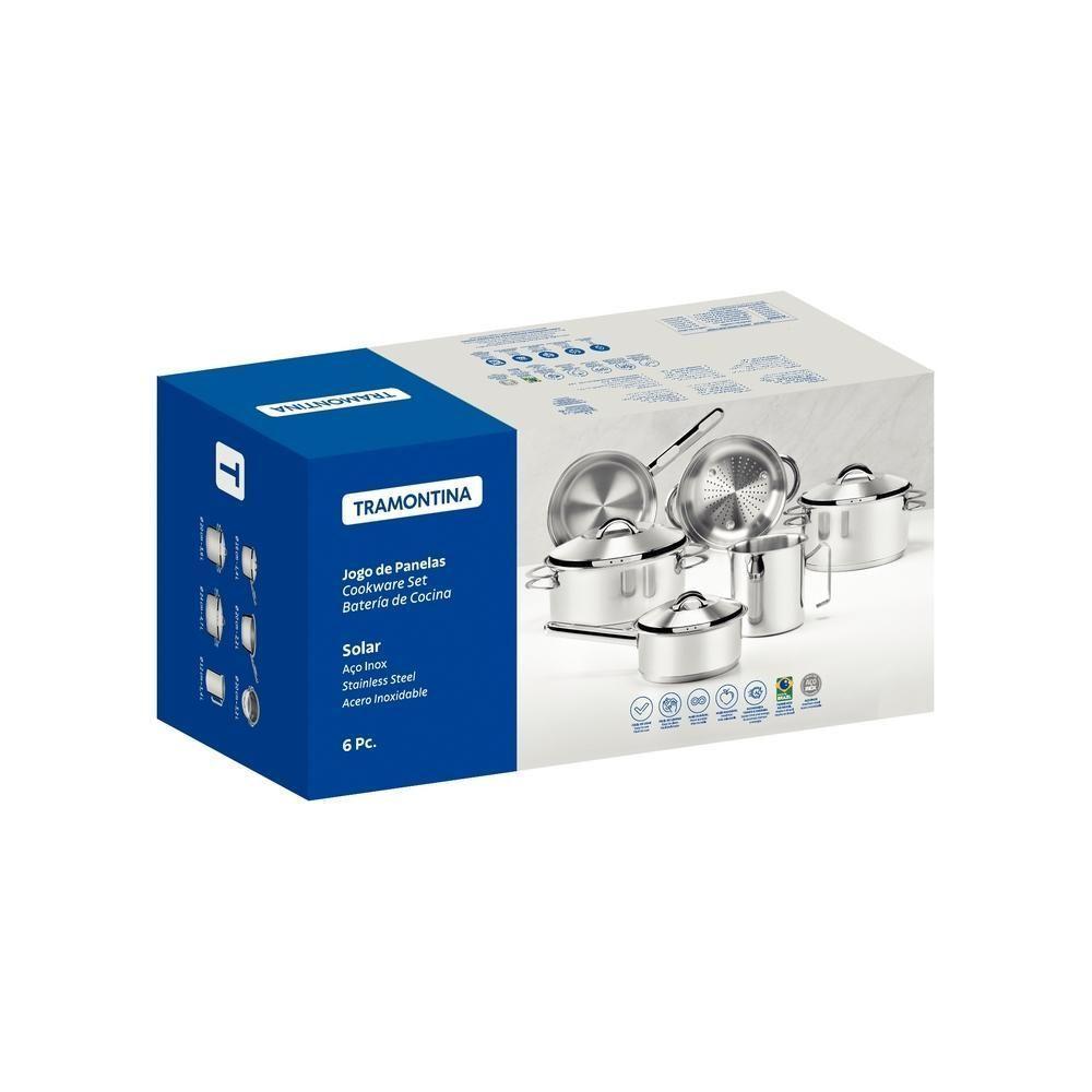 Jogo Panelas Tramontina Solar Inox 6 Peças Fundo Triplo - 5