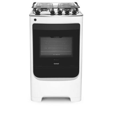 Fogão de Piso 4 Bocas a Gás Consul CF04NAB Mesa em Inox Automático Branco Bivolt