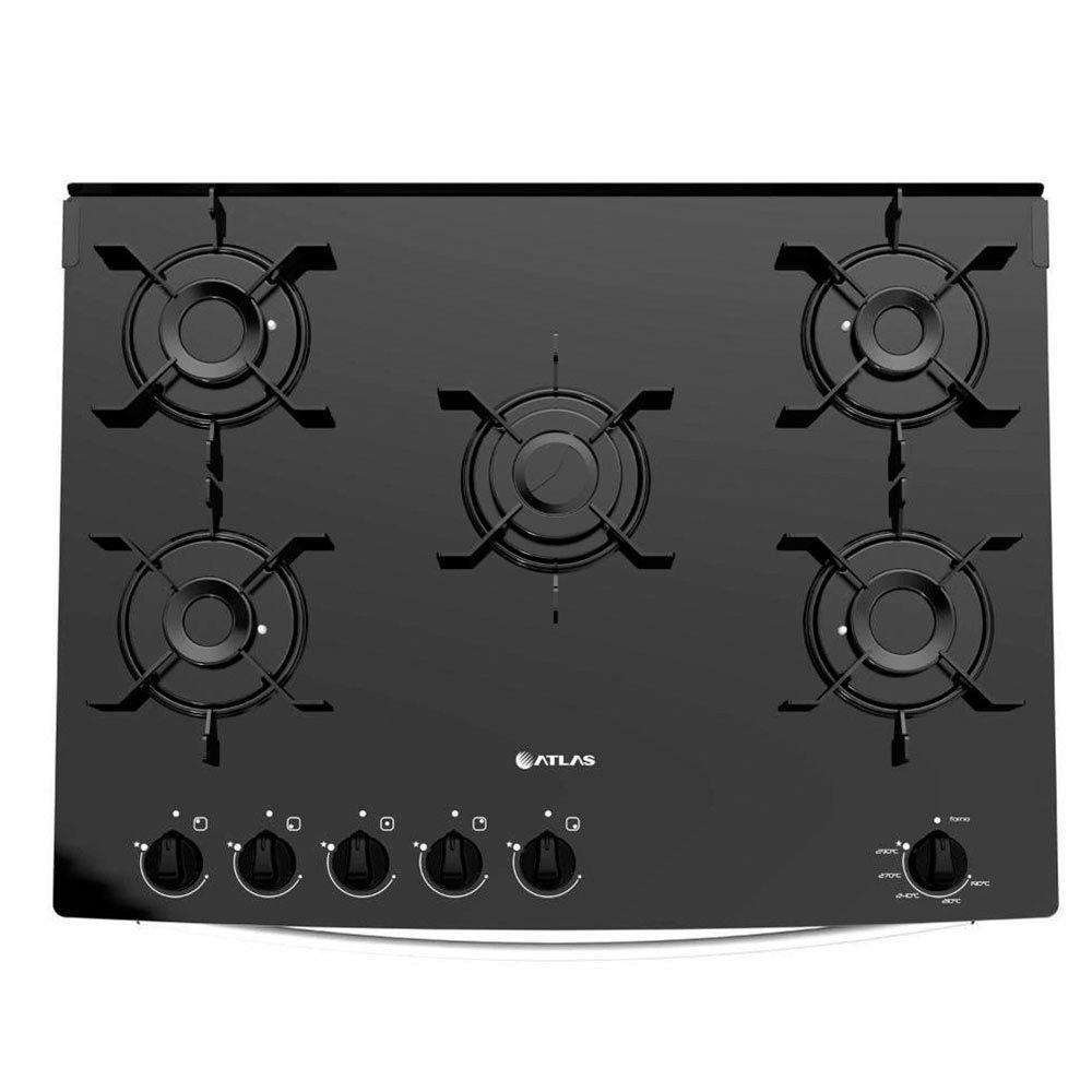 Fogão De Piso Atlas 5 Bocas Top Glass Branco Bivolt - 2