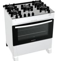 Fogão De Piso Atlas 5 Bocas Top Glass Branco Bivolt - 1