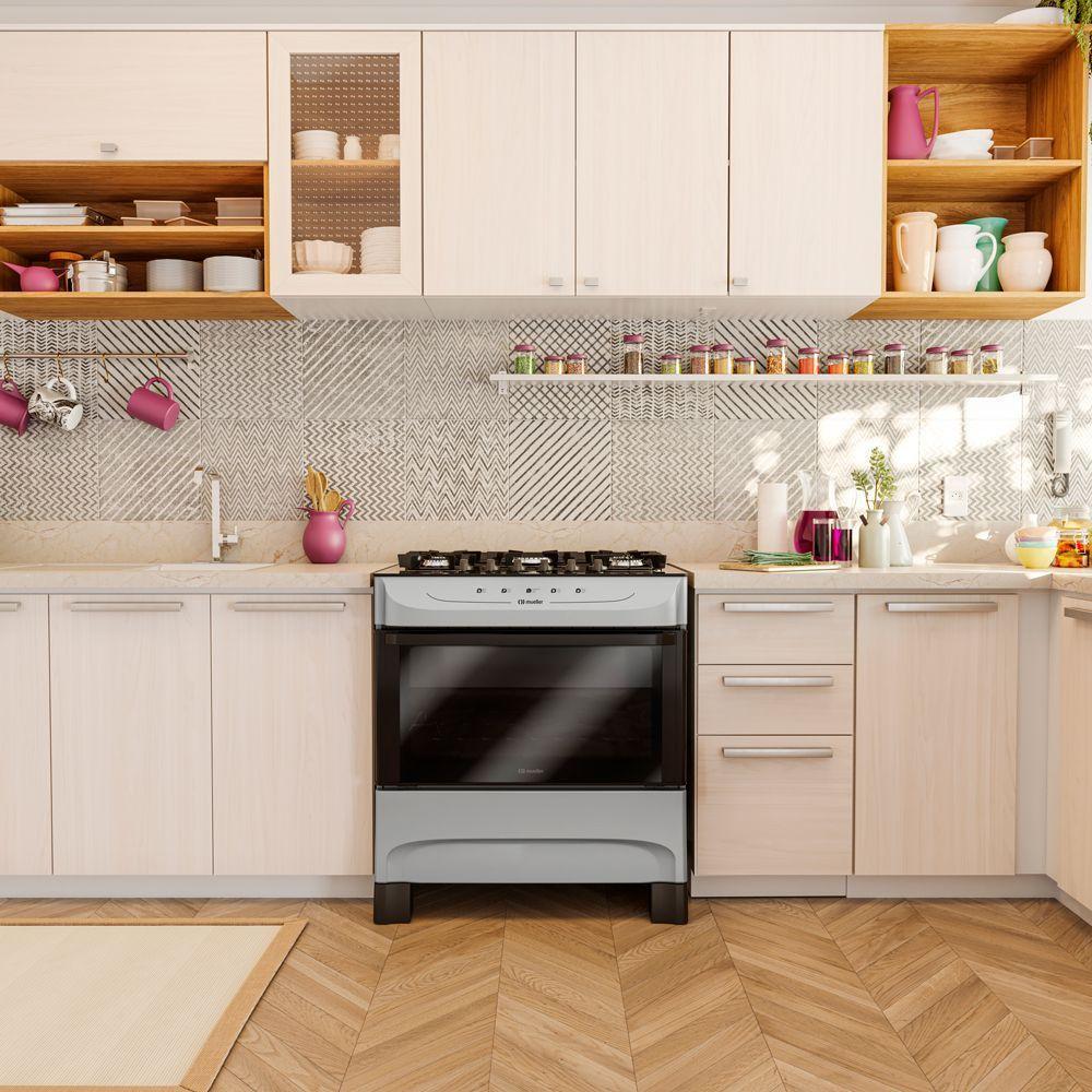 Fogão Mueller Titânio 5 Bocas Com Mesa De Vidro E Acendimento Mfv5bb - 2