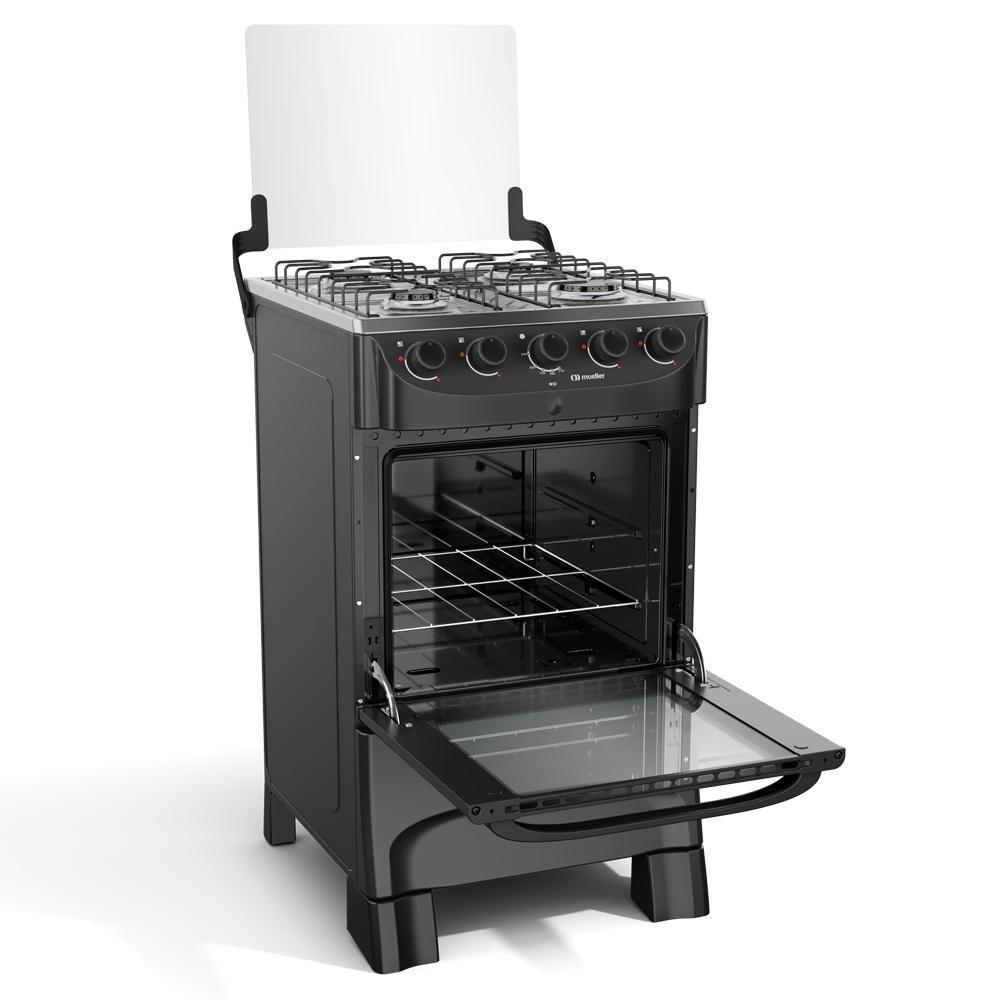 Fogão Mueller 4 Bocas Branco Com Acendimento Automático Mfi4bb Preto Fosco - 6