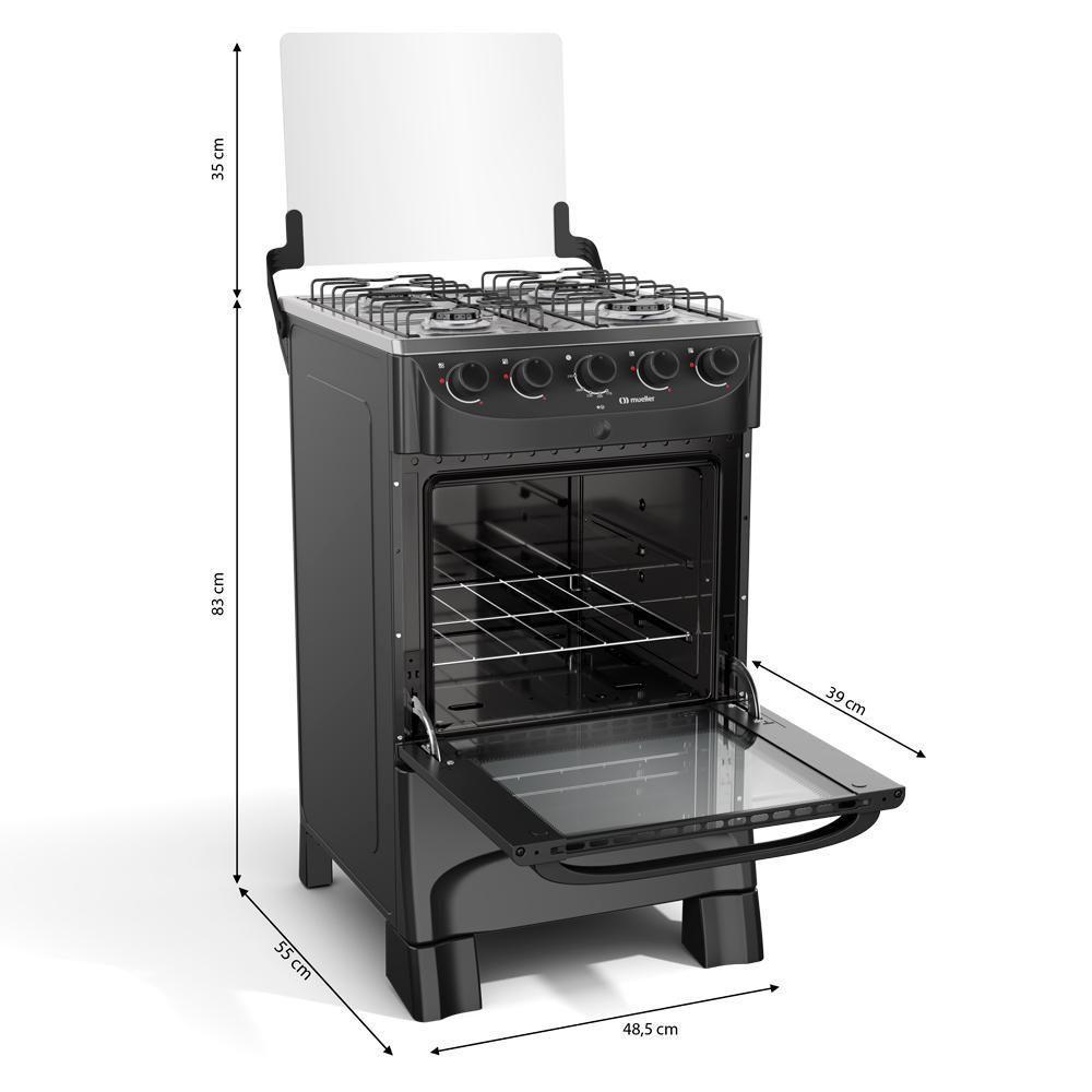 Fogão Mueller 4 Bocas Branco Com Acendimento Automático Mfi4bb Preto Fosco - 7