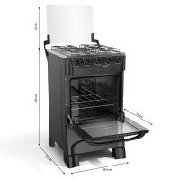 Fogão Mueller 4 Bocas Branco Com Acendimento Automático Mfi4bb Preto Fosco - 7