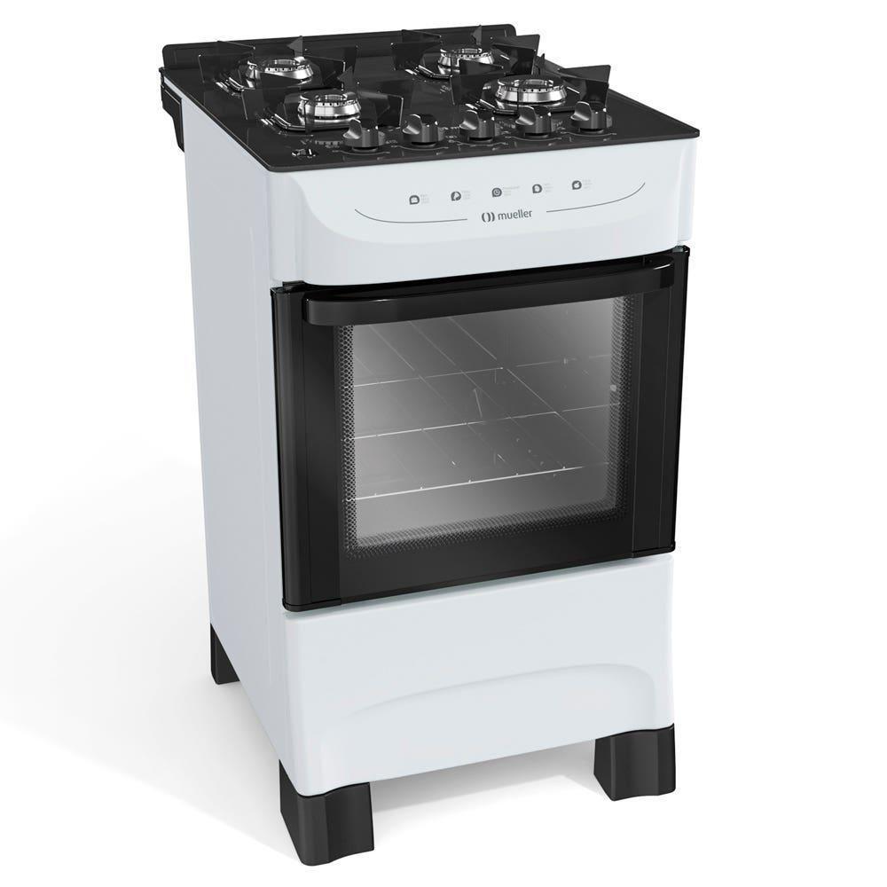 Fogão Mueller Branco 4 Bocas Com Mesa De Vidro E Acendimento Mfv4bb - 6
