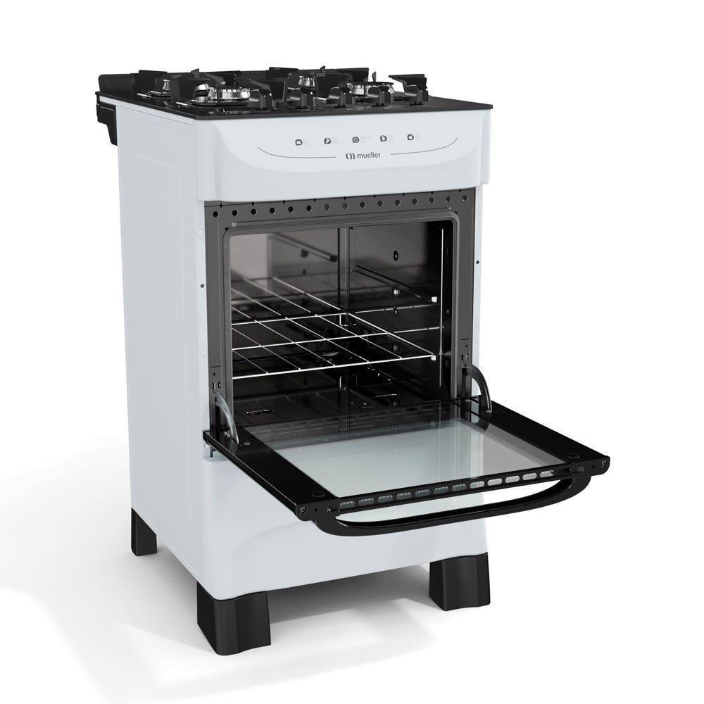 Fogão Mueller Branco 4 Bocas Com Mesa De Vidro E Acendimento Mfv4bb - 9
