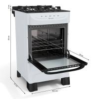 Fogão Mueller Branco 4 Bocas Com Mesa De Vidro E Acendimento Mfv4bb - 7