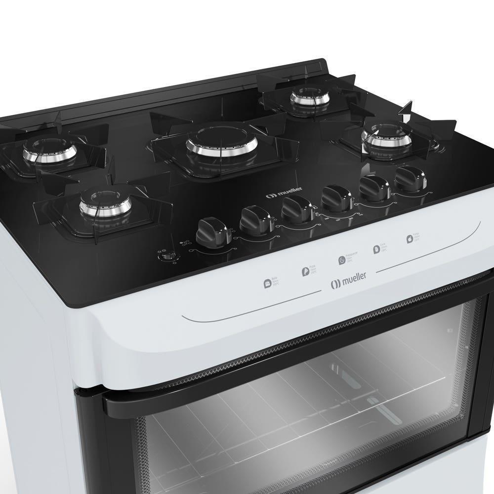 Fogão Mueller Branco 5 Bocas Com Mesa De Vidro E Acendimento Mfv5bb - 7