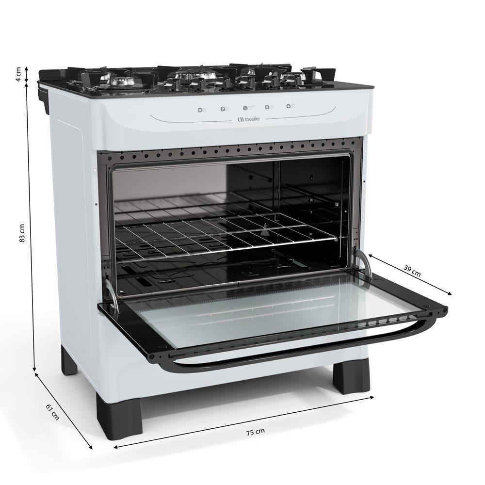 Fogão Mueller Branco 5 Bocas Com Mesa De Vidro E Acendimento Mfv5bb - 8