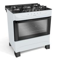 Fogão Mueller Branco 5 Bocas Com Mesa De Vidro E Acendimento Mfv5bb - 1