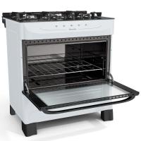 Fogão Mueller Branco 5 Bocas Com Mesa De Vidro E Acendimento Mfv5bb - 5