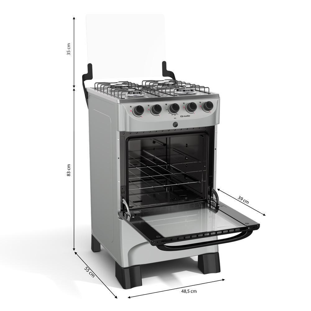 Fogão Mueller 4 Bocas Titânio Com Acendimento Automático Mfi4bb - 4