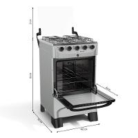 Fogão Mueller 4 Bocas Titânio Com Acendimento Automático Mfi4bb