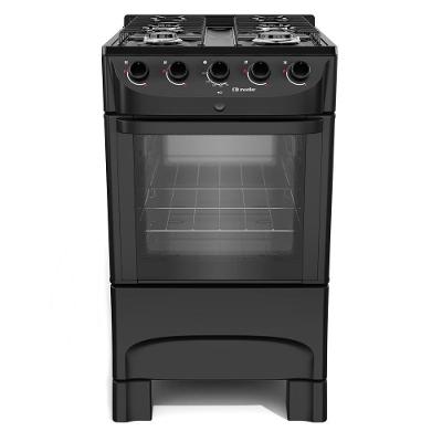 Fogão a Gás de Piso 4 Bocas GLP Mueller MFI4BC Mesa Esmaltada Automático Preto Fosco