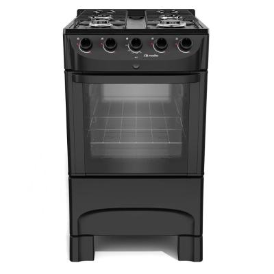 Fogão Mueller Preto Fosco 4 Bocas Com Mesa Esmaltada E Acendimento Mfi4bc Preto Fosco