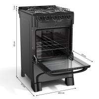 Fogão Mueller Preto Fosco 4 Bocas Com Mesa Esmaltada E Acendimento Mfi4bc Preto Fosco - 2