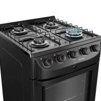 Fogão Mueller Preto Fosco 4 Bocas Com Mesa Esmaltada E Acendimento Mfi4bc Preto Fosco