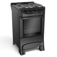 Fogão Mueller Preto Fosco 4 Bocas Com Mesa Esmaltada E Acendimento Mfi4bc Preto Fosco - 6