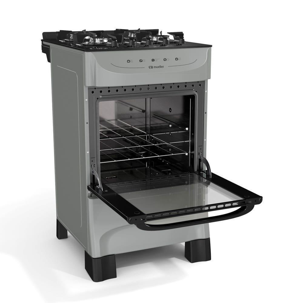 Fogão Mueller Titânio 4 Bocas Com Mesa De Vidro E Acendimento Mfv4bb - 3